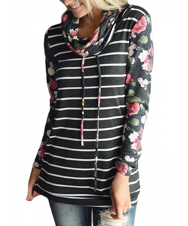 Womens Casual Pullover Sweatshirts Striped