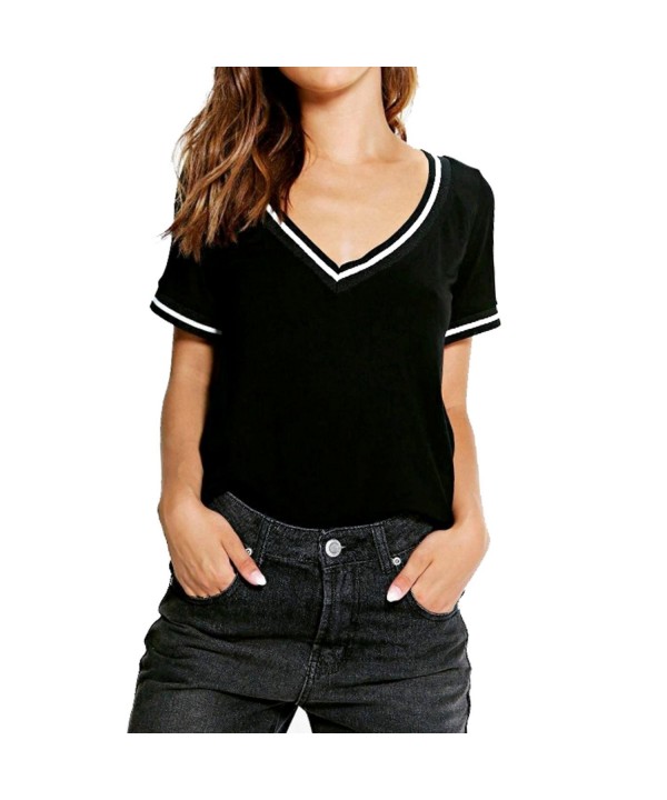 Tulucky Womens Fashion Patchwork T Shirt